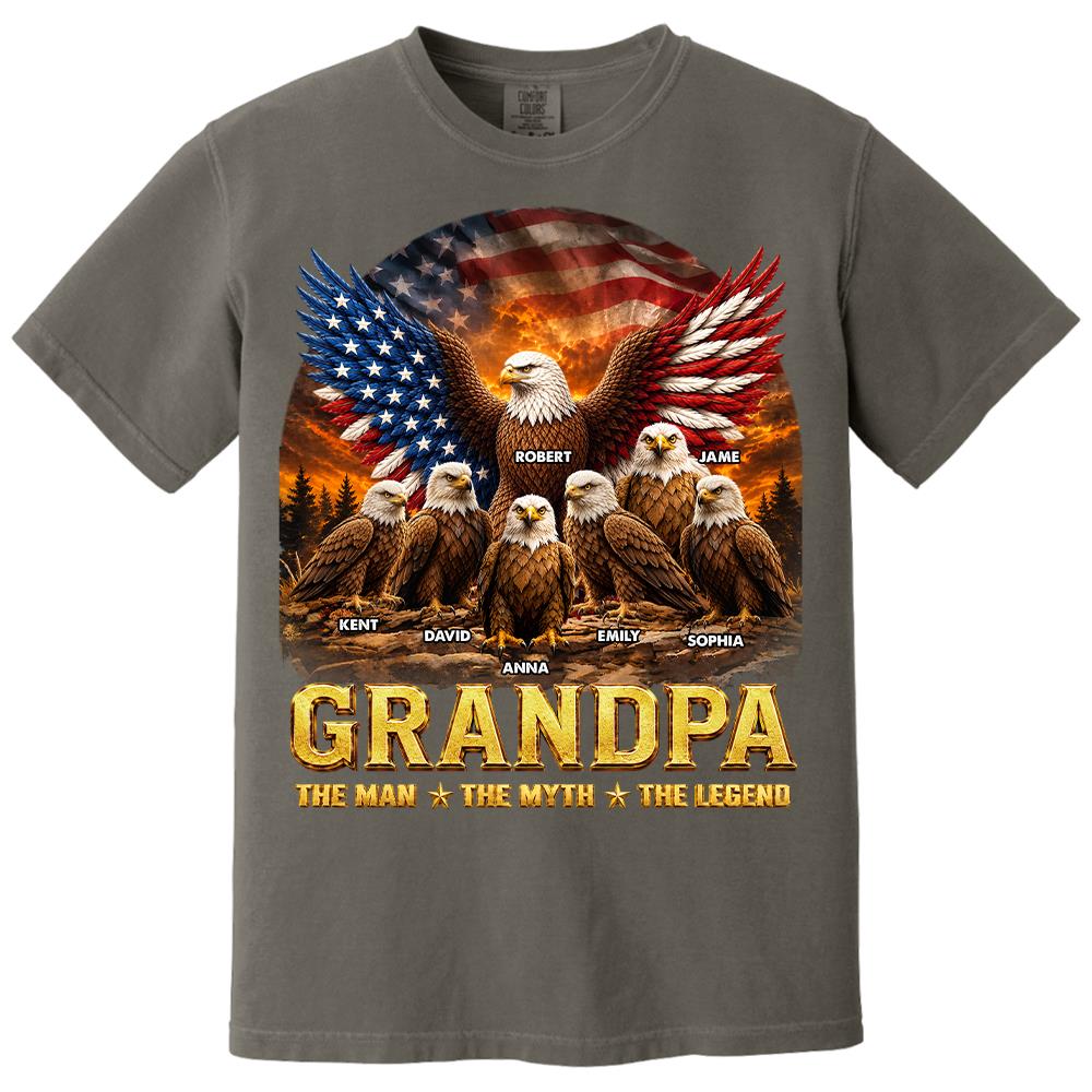 Grandpa Eagle - Personalized Shirt For Grandpa & Dad Vintage Shirt NA04 Hv01 Vrs2