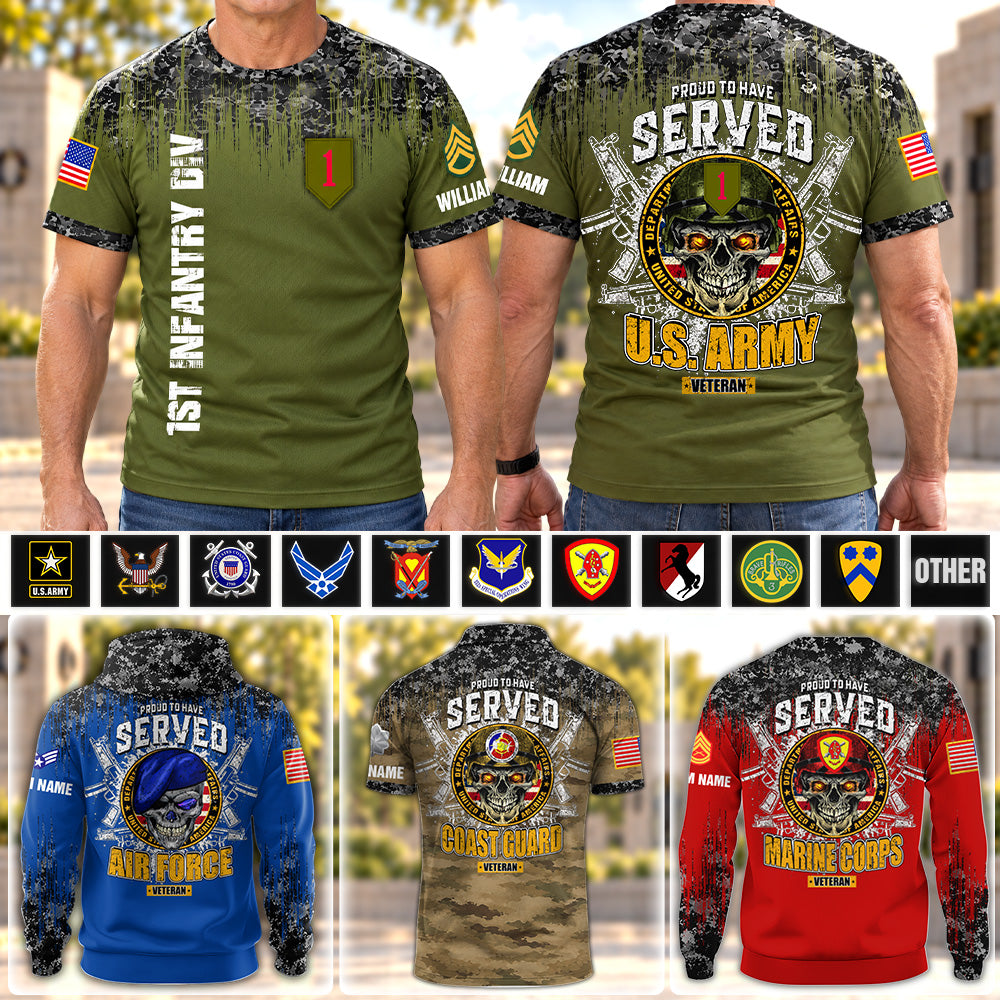 Custom Veteran Shirt Proud To Have Served Available All Military Branches Custom Military Patches K1702 MT2
