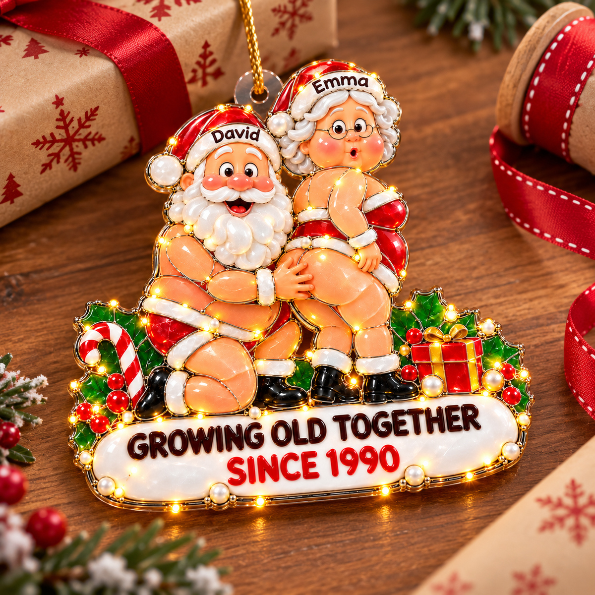 Growing Old Together- Personalized Couple Ornament A2110 VH01