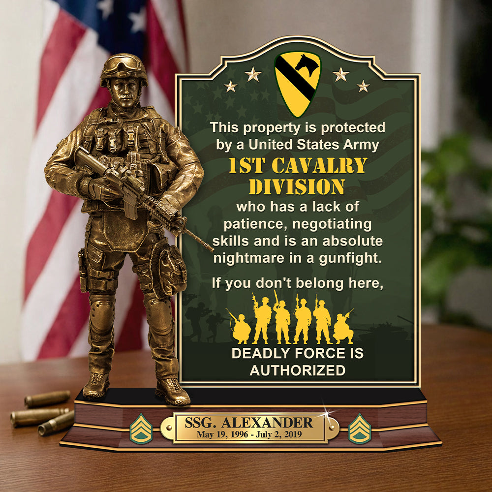 Veteran Personalized Acrylic Block Plaque This Property Is Protected By An Airborne Veteran Personalized Gift K1702 Trhn