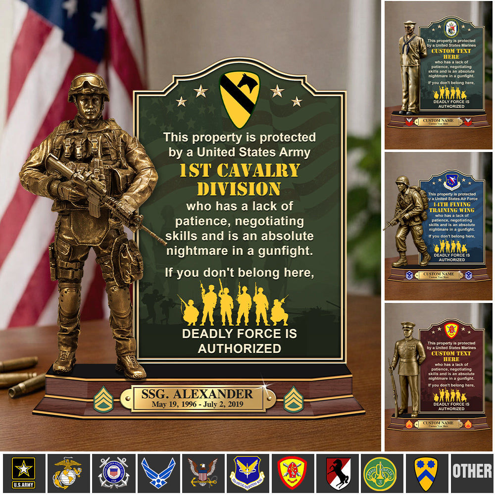 Veteran Personalized Acrylic Block Plaque This Property Is Protected By An Airborne Veteran Personalized Gift K1702 Trhn