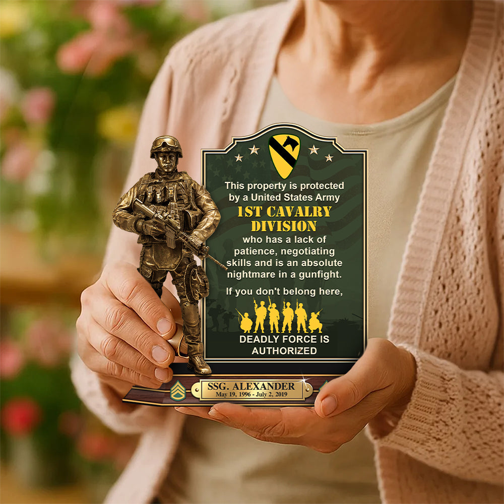 Veteran Personalized Acrylic Block Plaque This Property Is Protected By An Airborne Veteran Personalized Gift K1702 Trhn