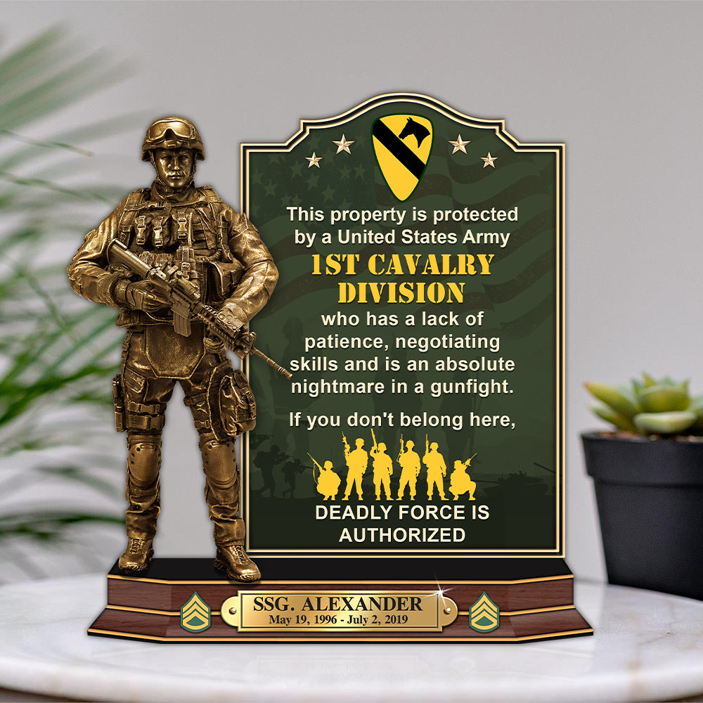 Veteran Personalized Acrylic Block Plaque This Property Is Protected By An Airborne Veteran Personalized Gift K1702 Trhn
