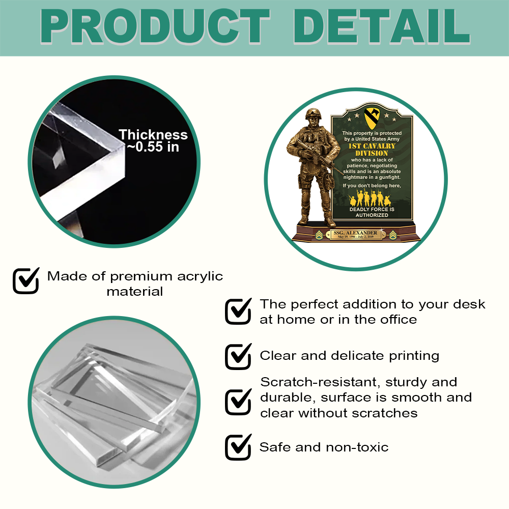 Veteran Personalized Acrylic Block Plaque This Property Is Protected By An Airborne Veteran Personalized Gift K1702 Trhn