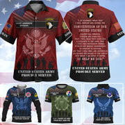 Custom Shirt US Military Proudly Served Custom All Military Branches Gift For Veteran Custom Units Patch K1702 Trhn