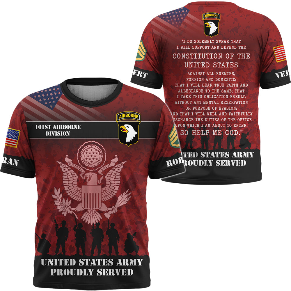 Custom Shirt US Military Proudly Served Custom All Military Branches Gift For Veteran Custom Units Patch K1702 Trhn