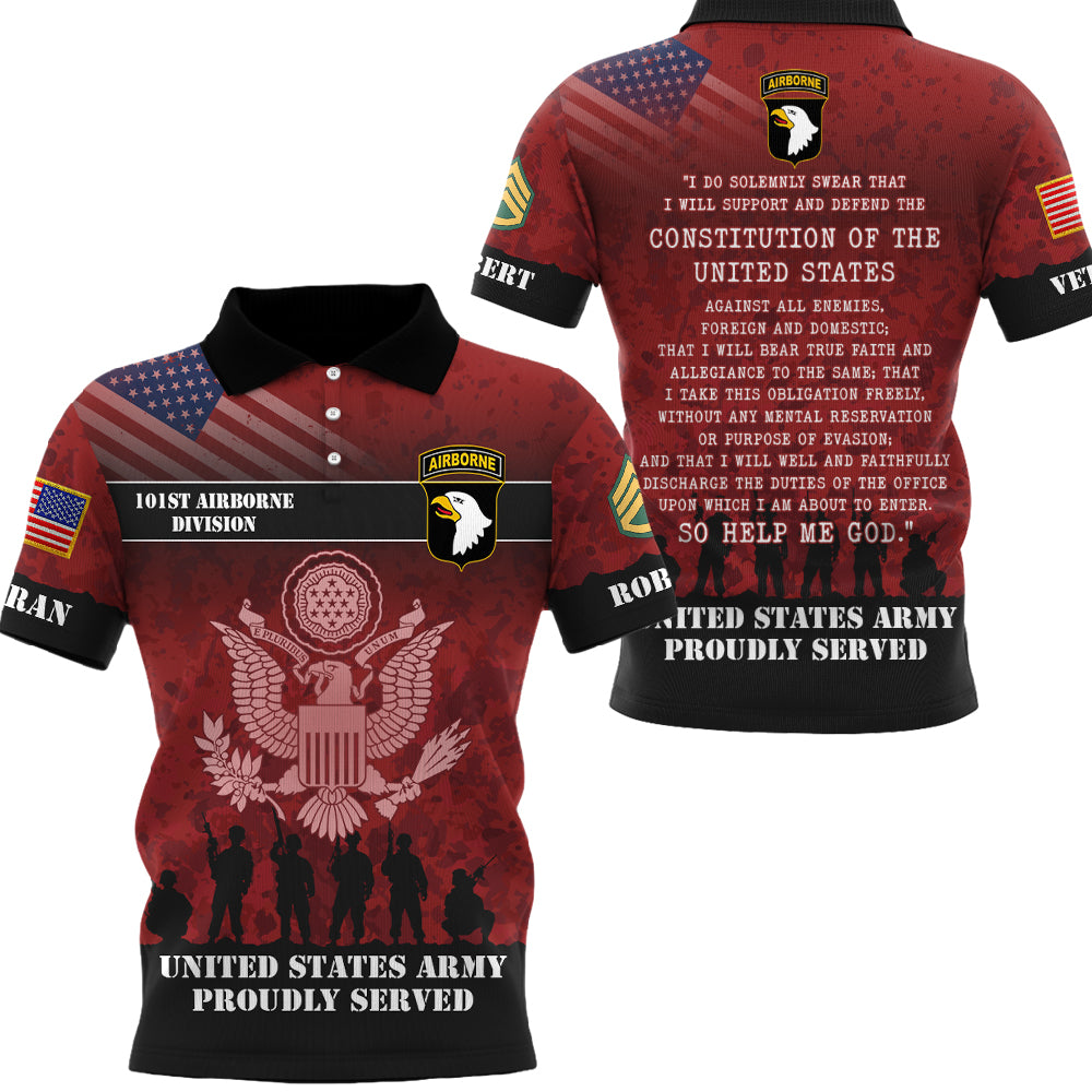 Custom Shirt US Military Proudly Served Custom All Military Branches Gift For Veteran Custom Units Patch K1702 Trhn