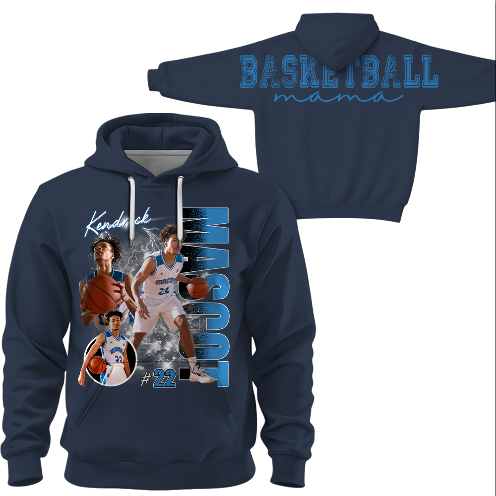 Personalized Basketball Mom Sweatshirt, Custom Large Back Graphic, Gift For Basketball Mom Basketball Family Basketball Lovers MI209 TH23