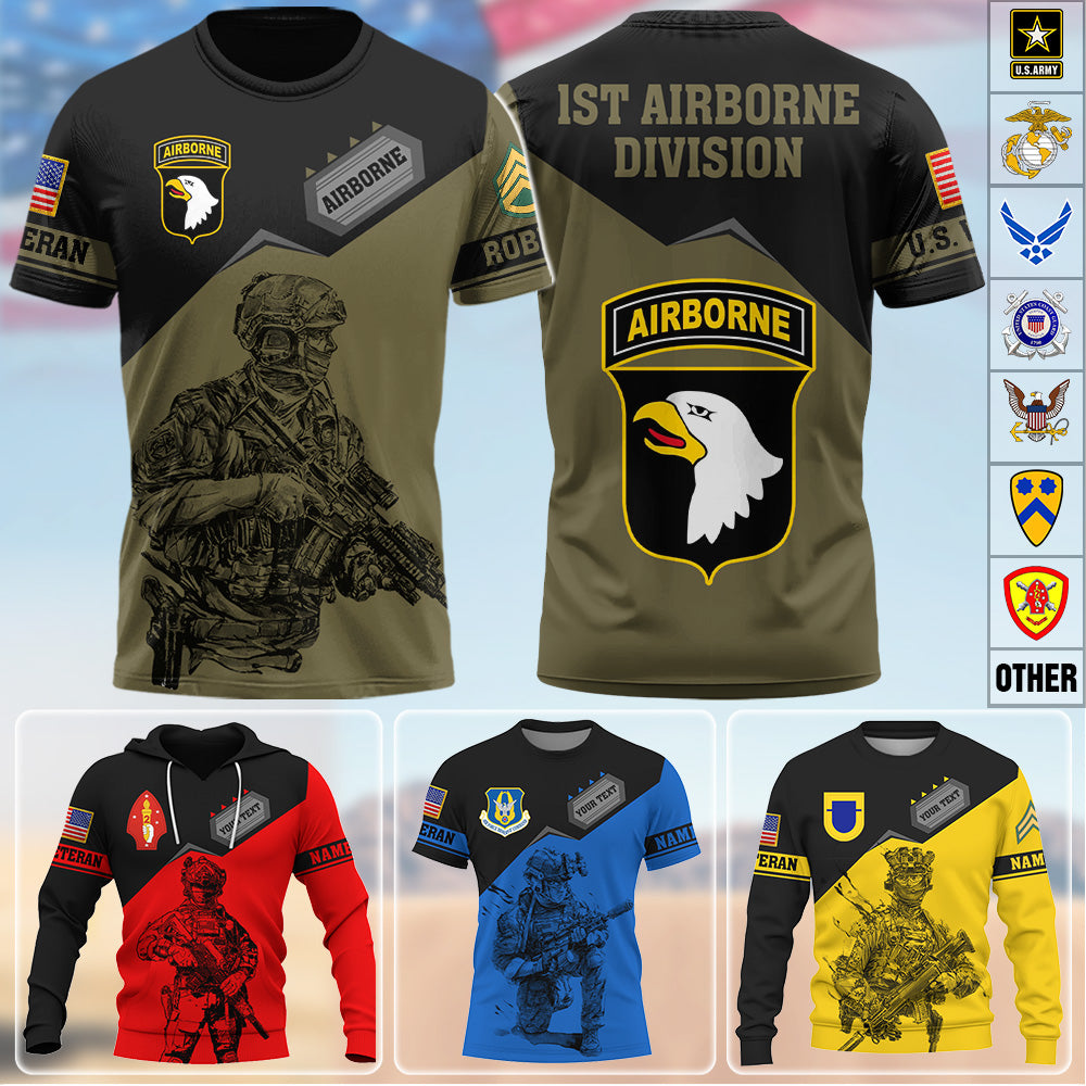 Personalized All Over Print Gifts For Veteran Shirt Proudly Served Duty Honor Country Custom All Military Branch K1702 Trhn