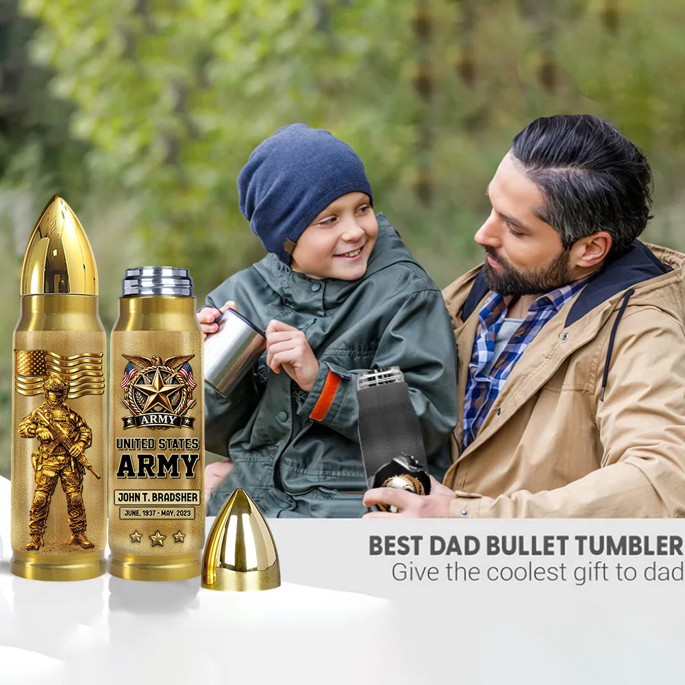 Personalized Veteran Bullet Tumbler Gifts for Dad And Grandpa Veterans Available All Military Branch K1702 Trhn