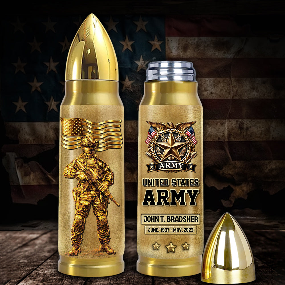 Personalized Veteran Bullet Tumbler Gifts for Dad And Grandpa Veterans Available All Military Branch K1702 Trhn