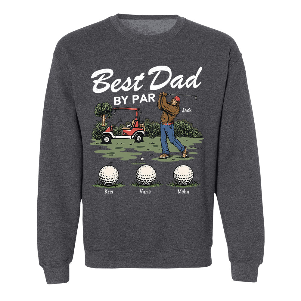 Best Dad By Par Personalized Shirt Bigfoot Golf Dad Shirt Funny Sasquatch Father's Day Gift For Golfers T1807 T24