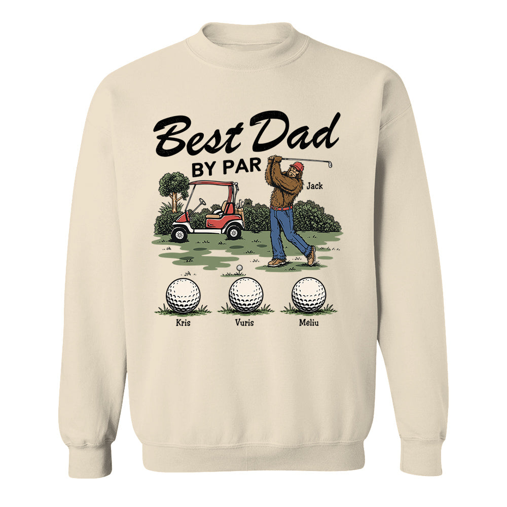 Best Dad By Par Personalized Shirt Bigfoot Golf Dad Shirt Funny Sasquatch Father's Day Gift For Golfers T1807 T24