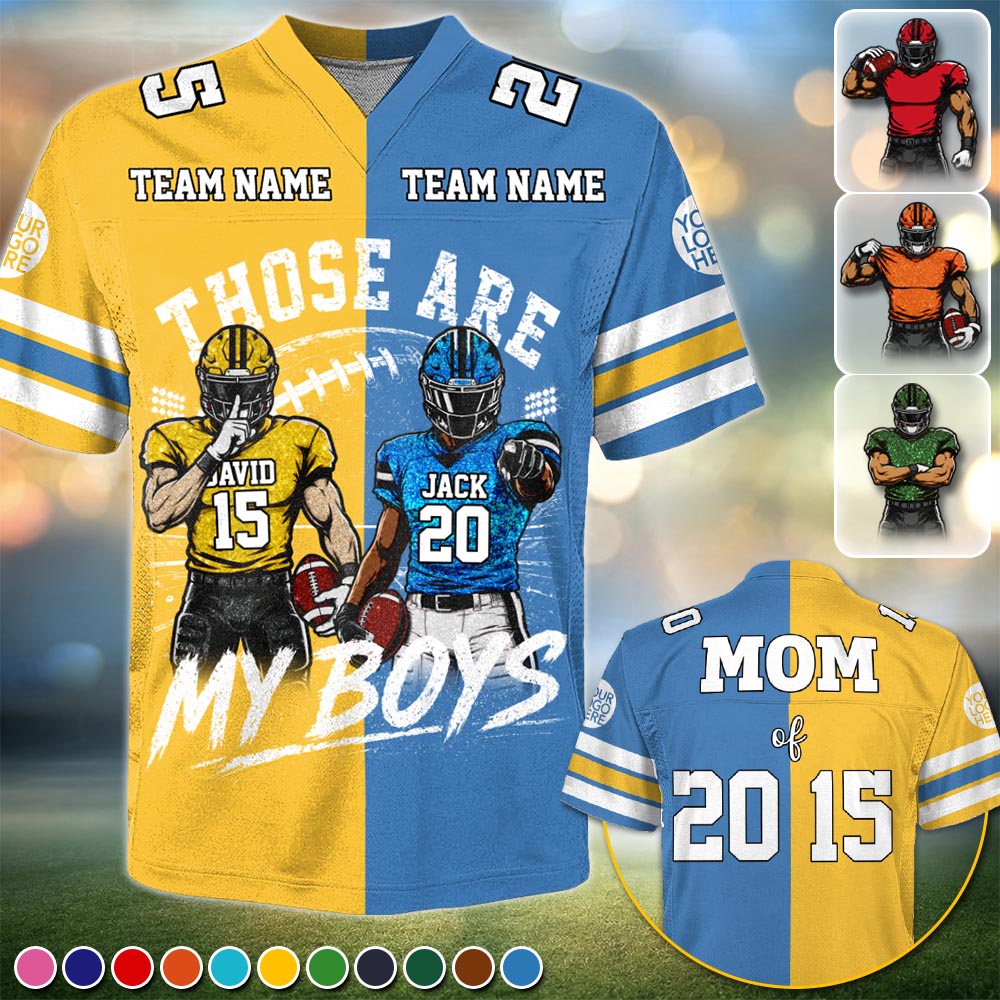 Custom Football Mom Jersey, Those Are My Boys Personalized Football Shirt, Custom Player Name & Number Jersey, Football Game Day Gift Na02 Pt99