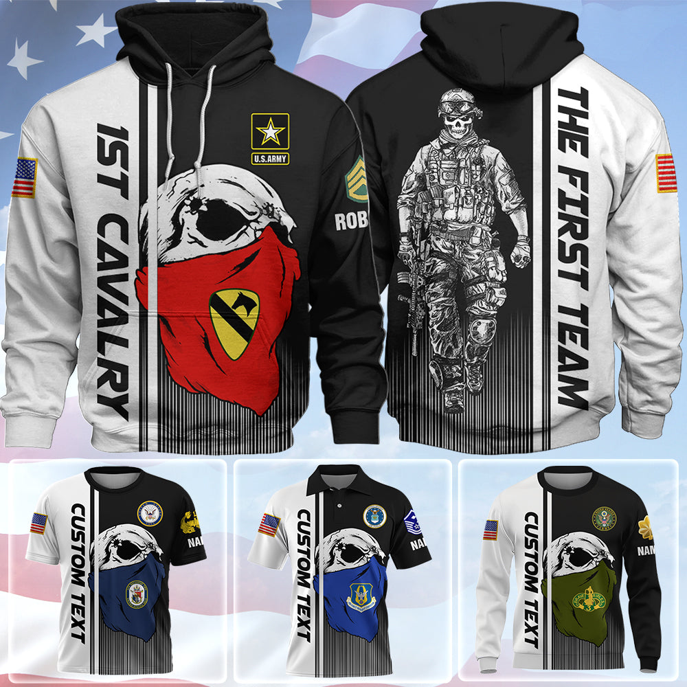 Personalized All Over Print Shirt Military Skull Veteran Available All Branches Gift For Veteran Soldier K1702 Trhn