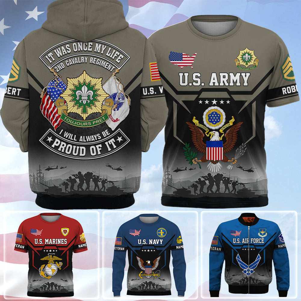 Personalized All Over Print Shirt It Was Once My Life US Veteran I Will Always Be Proud Of It Gift For Military Veterans K1702 Trhn