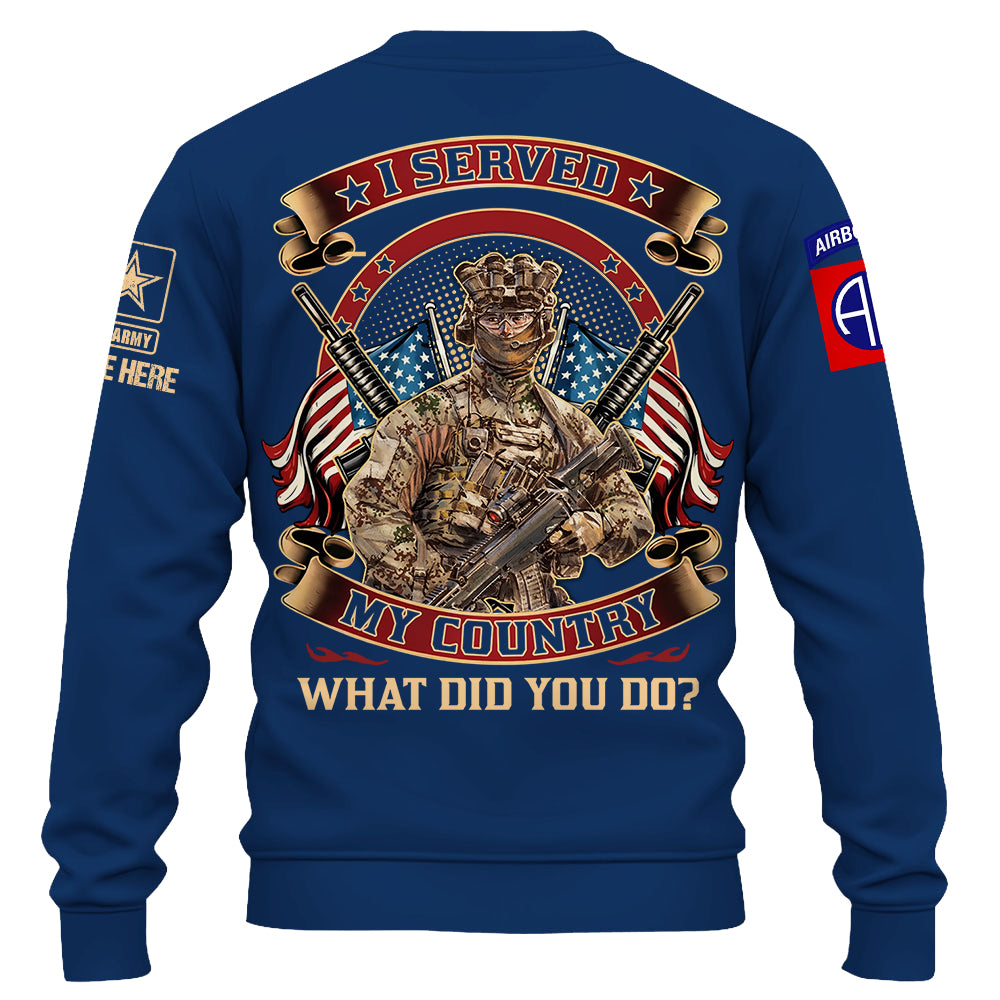 Custom Shirt I Served My Country Veteran What Did You Do Custom Gift For Veterans K1702 Trhn