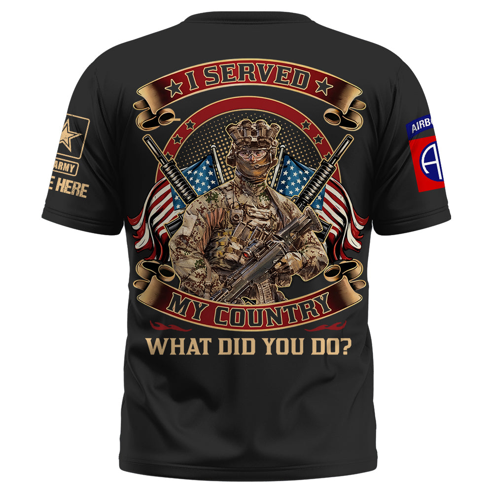 Custom Shirt I Served My Country Veteran What Did You Do Custom Gift For Veterans K1702 Trhn