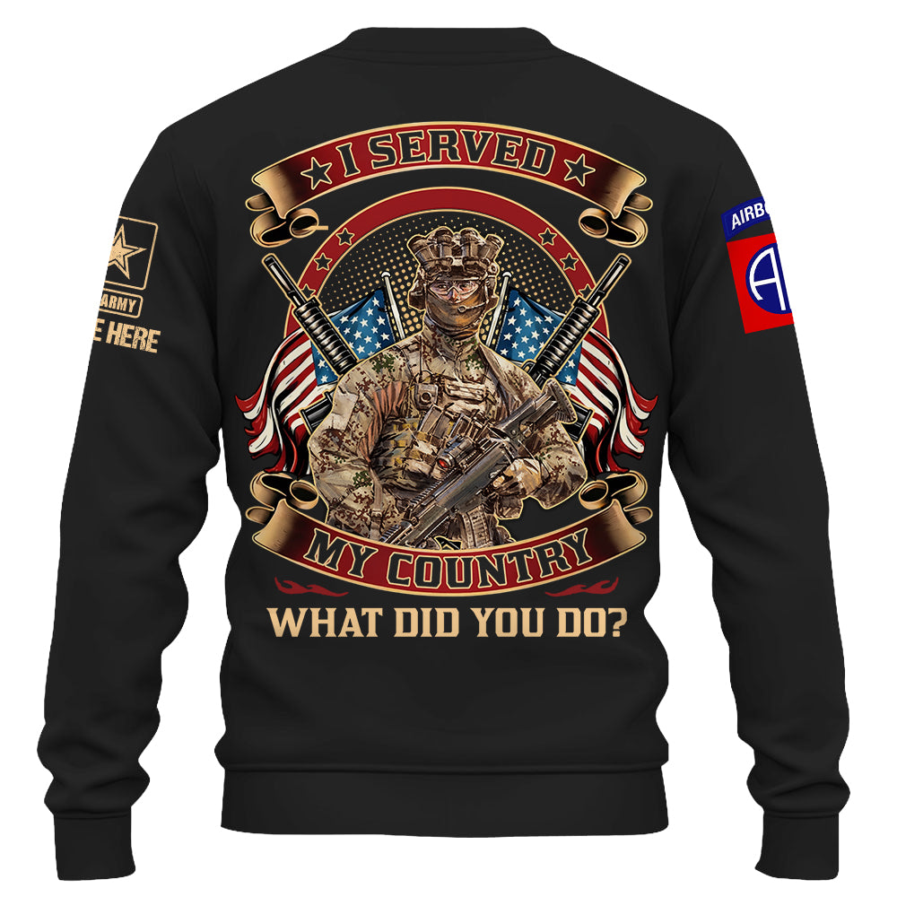 Custom Shirt I Served My Country Veteran What Did You Do Custom Gift For Veterans K1702 Trhn