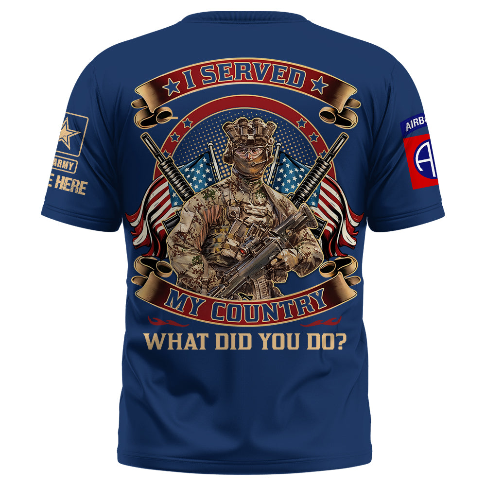 Custom Shirt I Served My Country Veteran What Did You Do Custom Gift For Veterans K1702 Trhn