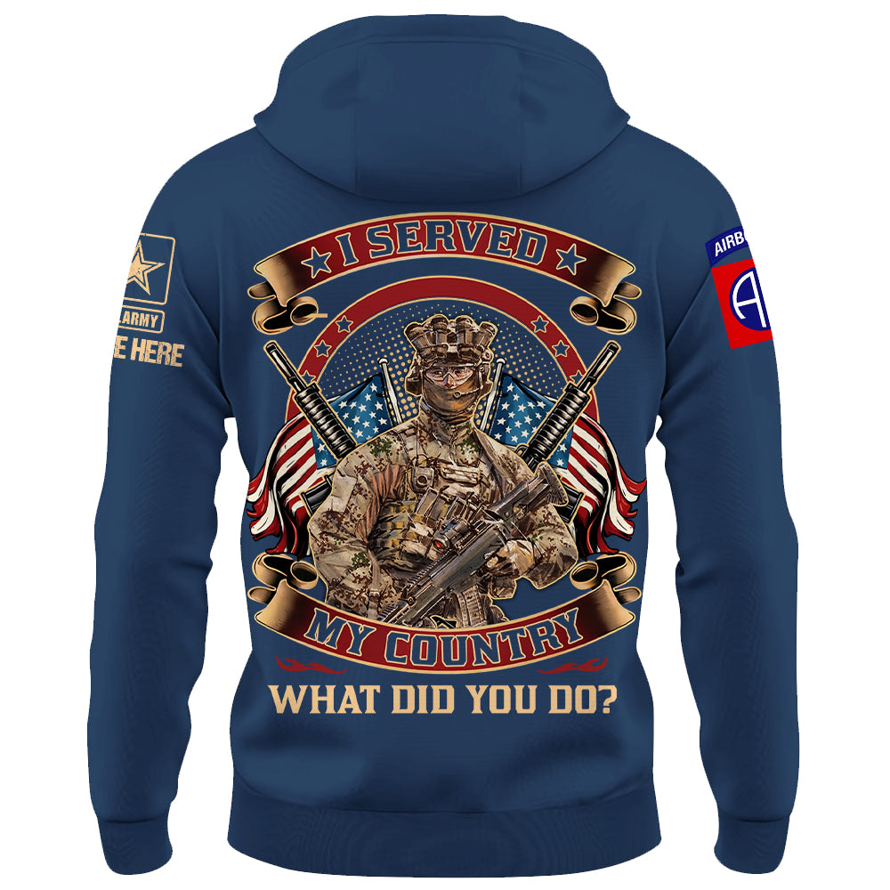 Custom Shirt I Served My Country Veteran What Did You Do Custom Gift For Veterans K1702 Trhn