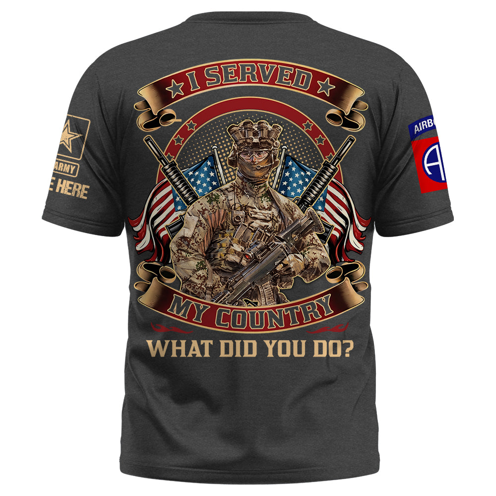 Custom Shirt I Served My Country Veteran What Did You Do Custom Gift For Veterans K1702 Trhn