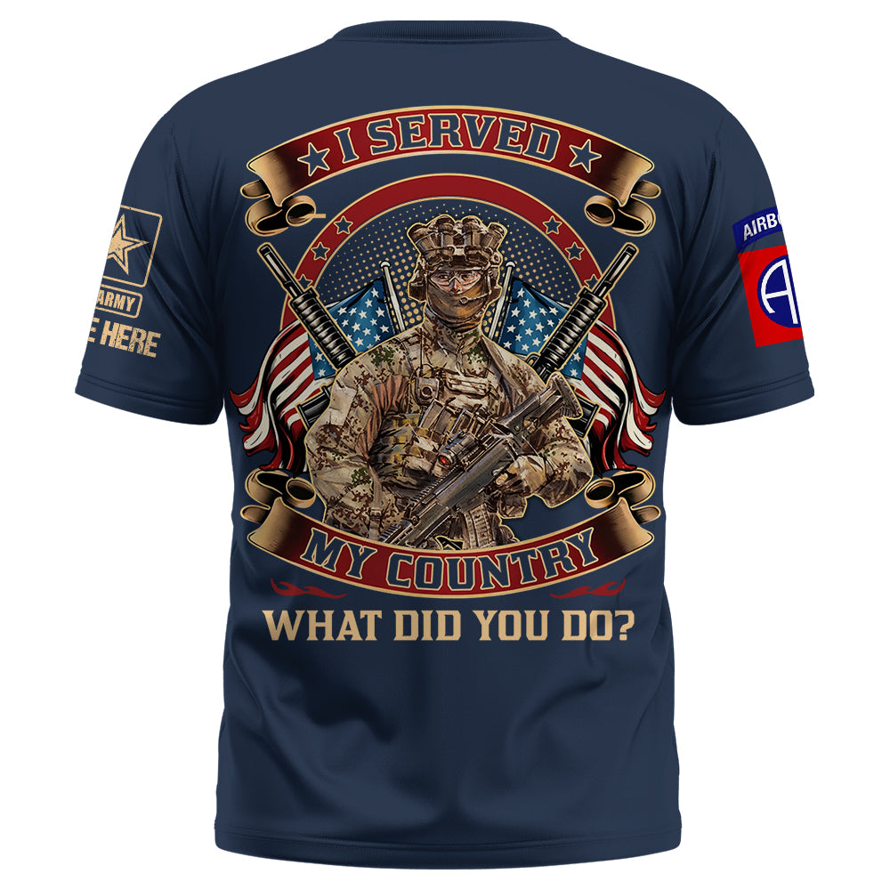 Custom Shirt I Served My Country Veteran What Did You Do Custom Gift For Veterans K1702 Trhn