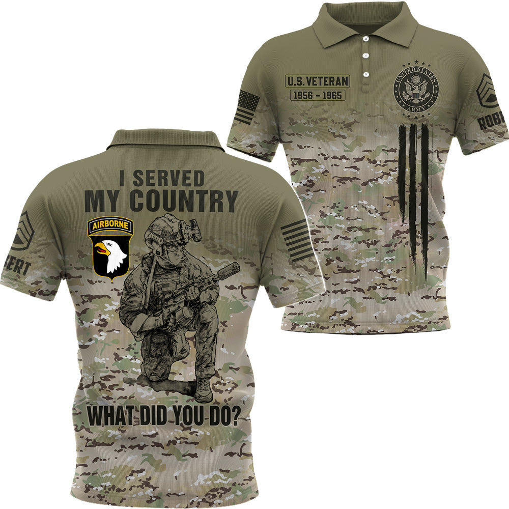 Personalized All Over Print Shirt I Served My Country What Did You Do Custom Gift For Veteran K1702 Trhn