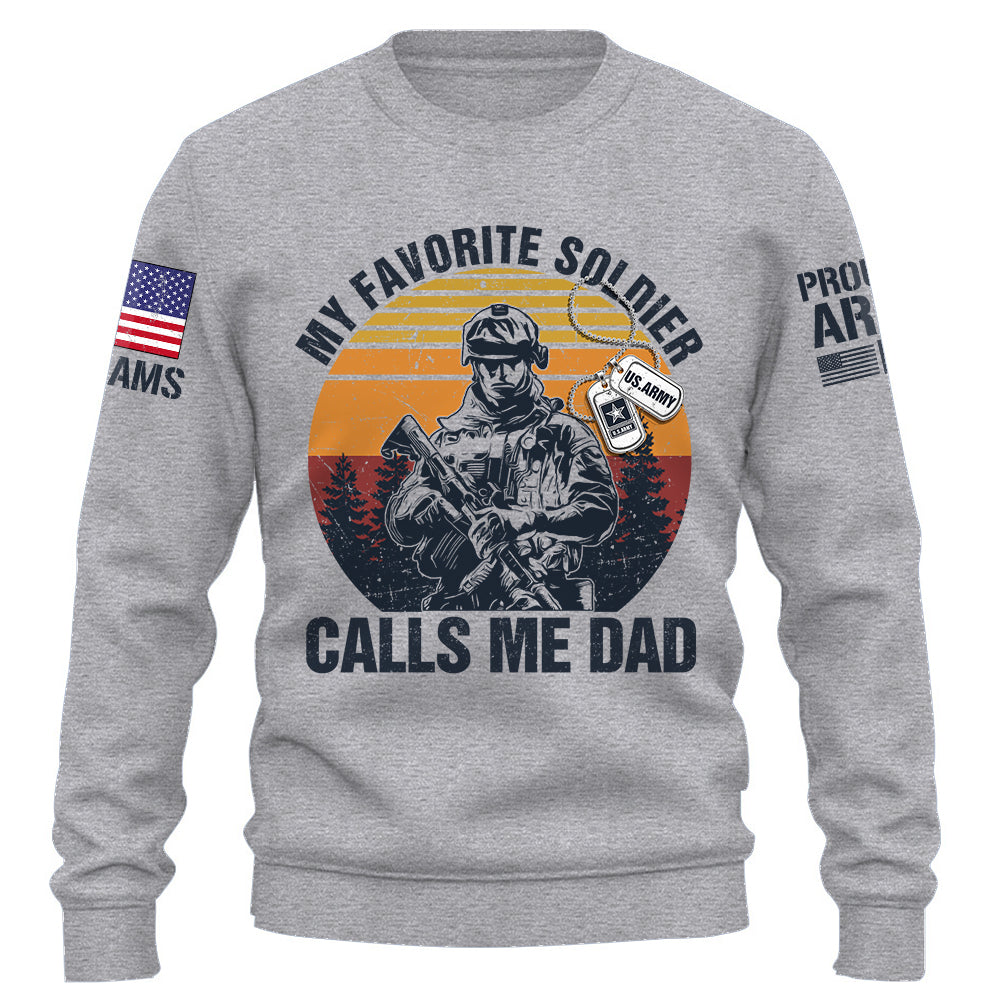 My Favorite Soldier Calls Me Mom Dad Proud Army Family Personalized Shirt For Military Family Member K1702 Hv01