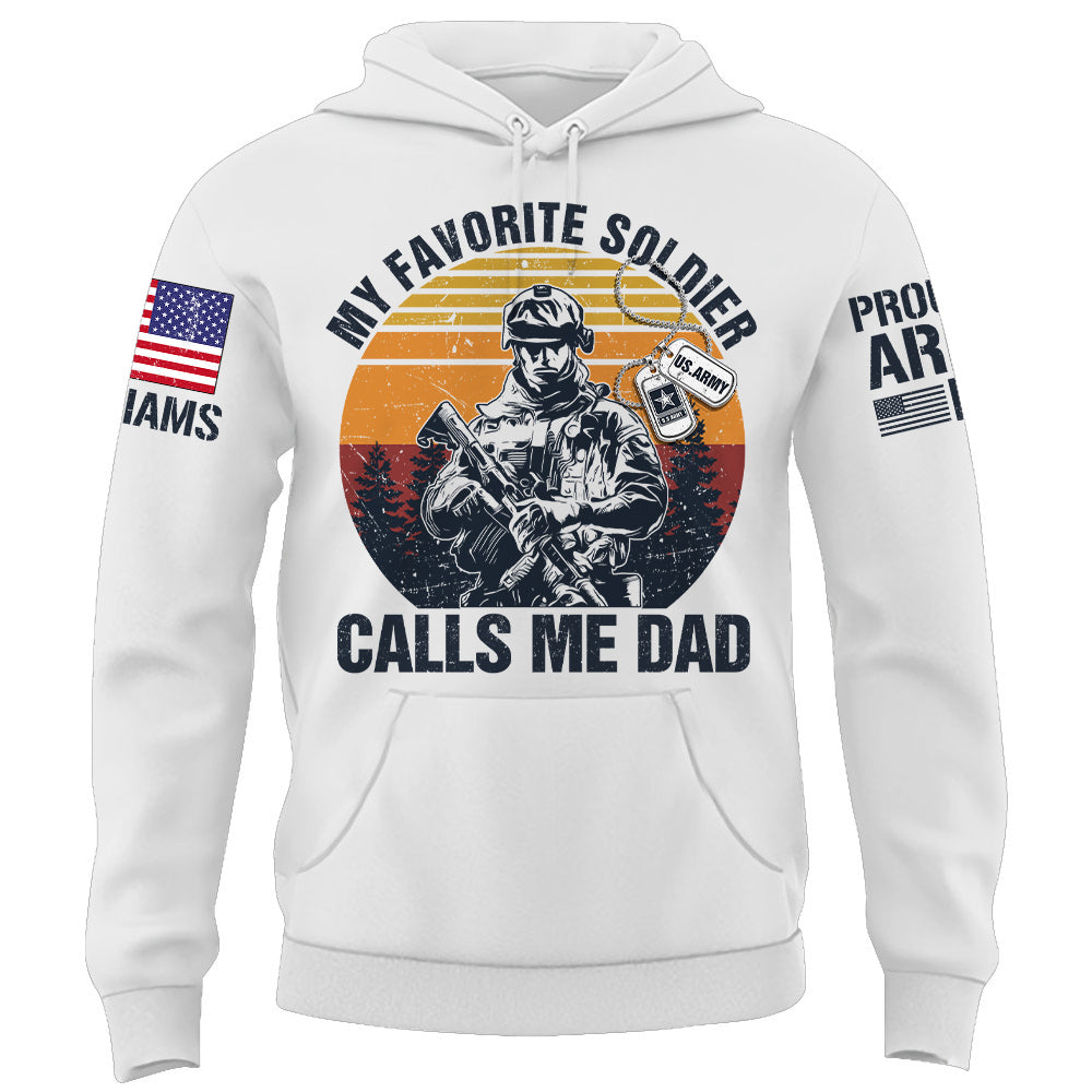 My Favorite Soldier Calls Me Mom Dad Proud Army Family Personalized Shirt For Military Family Member K1702 Hv01
