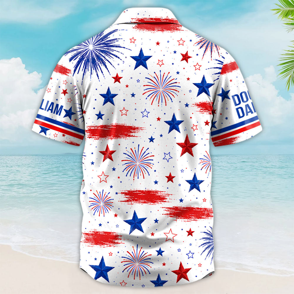 Funny Dog Beer American Flag, Personalized Hawaiian Shirt, Custom Photo Dog Gift For Dog Lovers, For Patriotic 4th of July, America 250 Years T1807 T24
