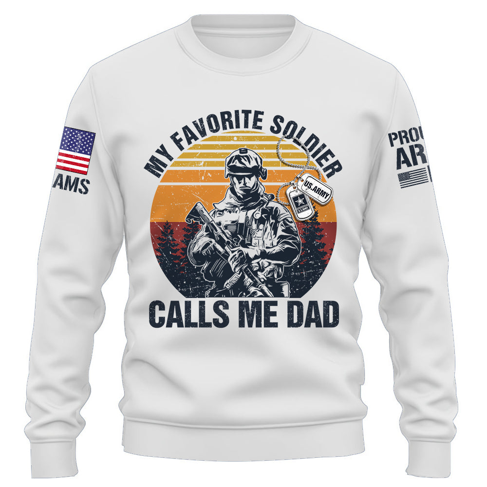 My Favorite Soldier Calls Me Mom Dad Proud Army Family Personalized Shirt For Military Family Member K1702 Hv01