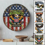 Custom Wooden Wall Clock Flag & Bullet Clock. Available All Military Branch Veteran Gift K1702 Trhn
