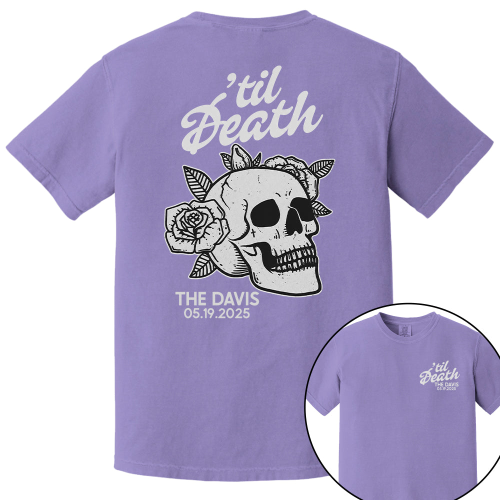 Custom Til Death Shirt, Skeleton Bride Shirt, Wedding Date Newlywed Tees, Wedding Day Shirt, Til Death Married Couple Nh00