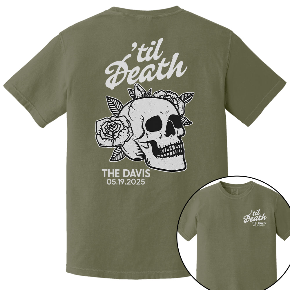 Custom Til Death Shirt, Skeleton Bride Shirt, Wedding Date Newlywed Tees, Wedding Day Shirt, Til Death Married Couple Nh00