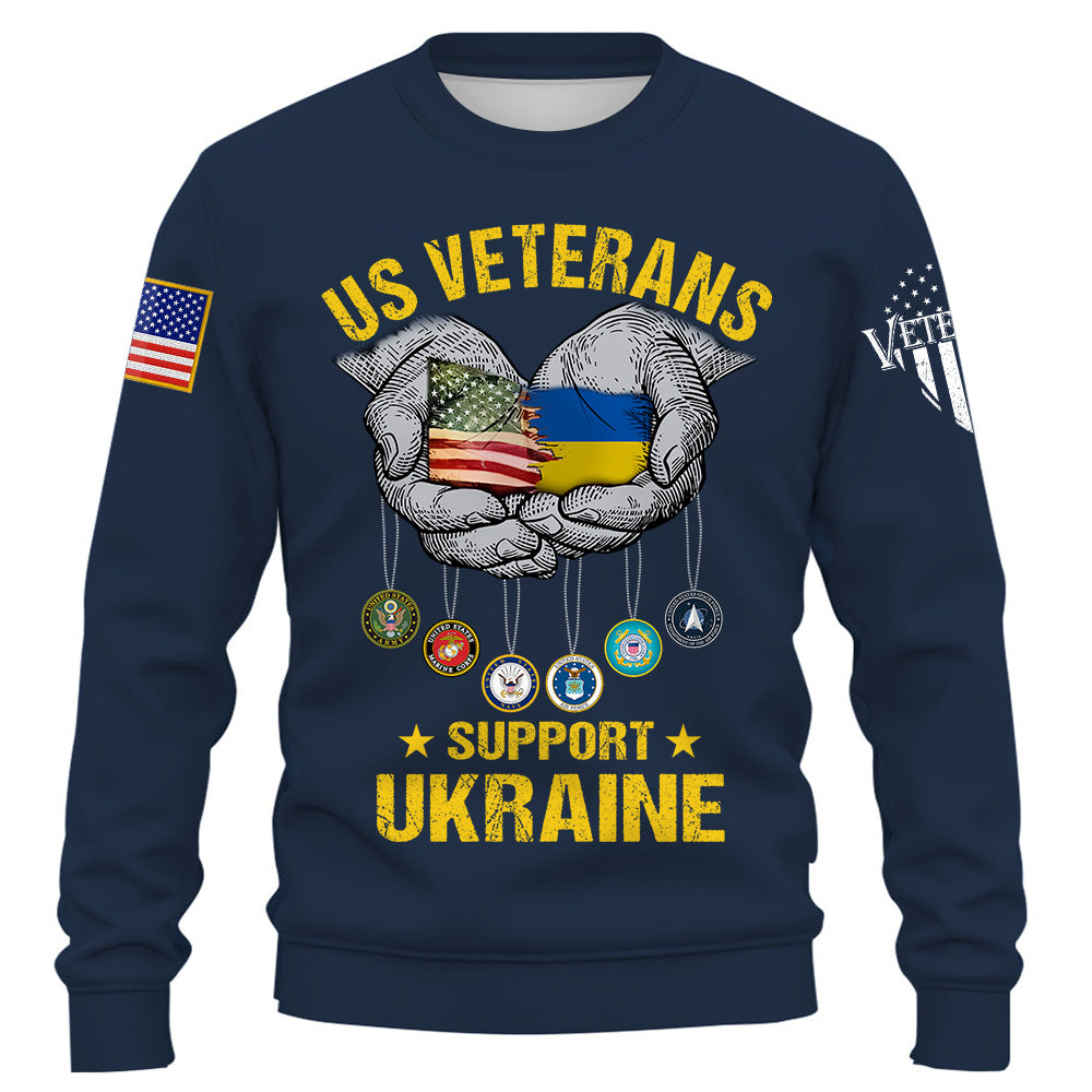 US Veterans Support Ukraine Shirt Gift For Veteran K1702 Trhn