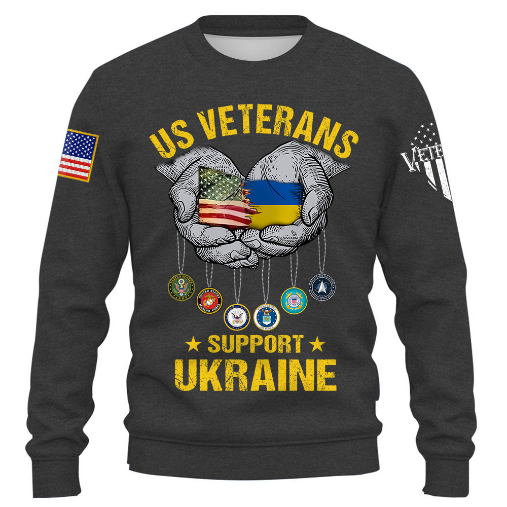 US Veterans Support Ukraine Shirt Gift For Veteran K1702 Trhn