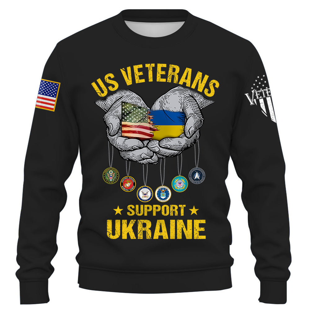 US Veterans Support Ukraine Shirt Gift For Veteran K1702 Trhn