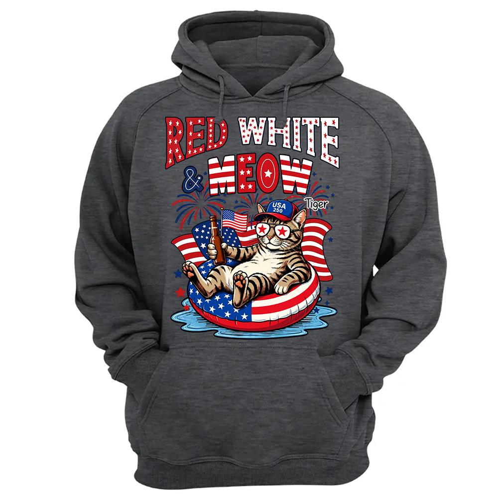 Red White Meow, Custom Photo Pet Shirt, America 250th Anniversary Gifts For Dog Cat Lovers, Dog Dad And Mom, Cat Owners T1807 Hv01 