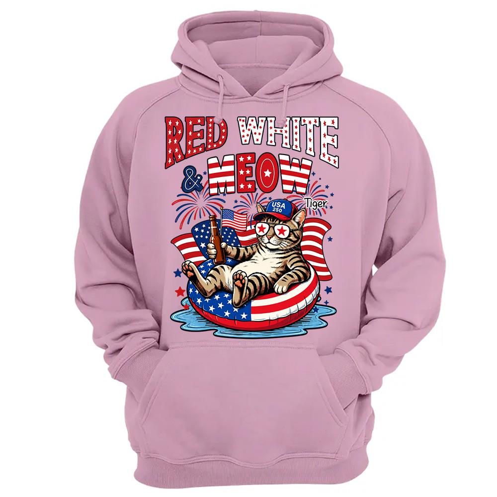 Red White Meow, Custom Photo Pet Shirt, America 250th Anniversary Gifts For Dog Cat Lovers, Dog Dad And Mom, Cat Owners T1807 Hv01 
