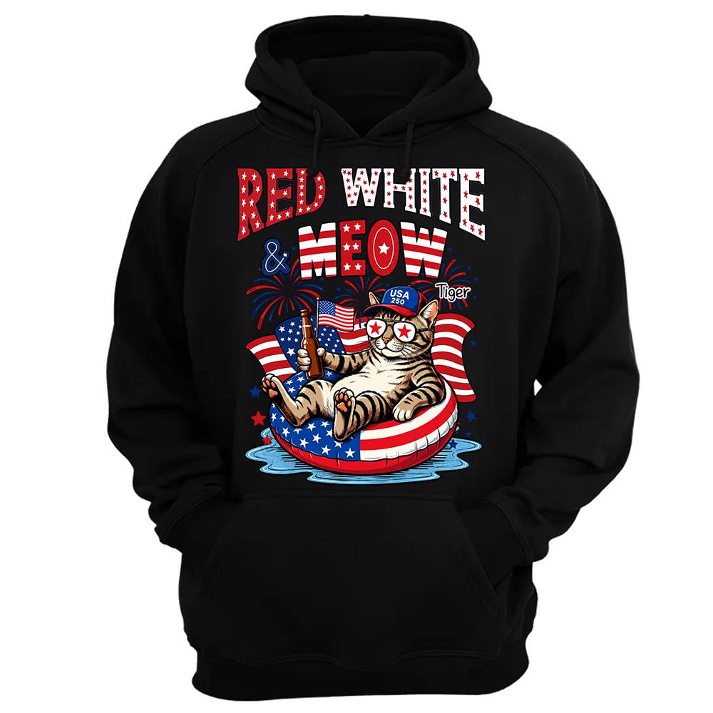 Red White Meow, Custom Photo Pet Shirt, America 250th Anniversary Gifts For Dog Cat Lovers, Dog Dad And Mom, Cat Owners T1807 Hv01 