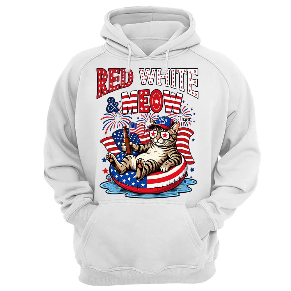 Red White Meow, Custom Photo Pet Shirt, America 250th Anniversary Gifts For Dog Cat Lovers, Dog Dad And Mom, Cat Owners T1807 Hv01 
