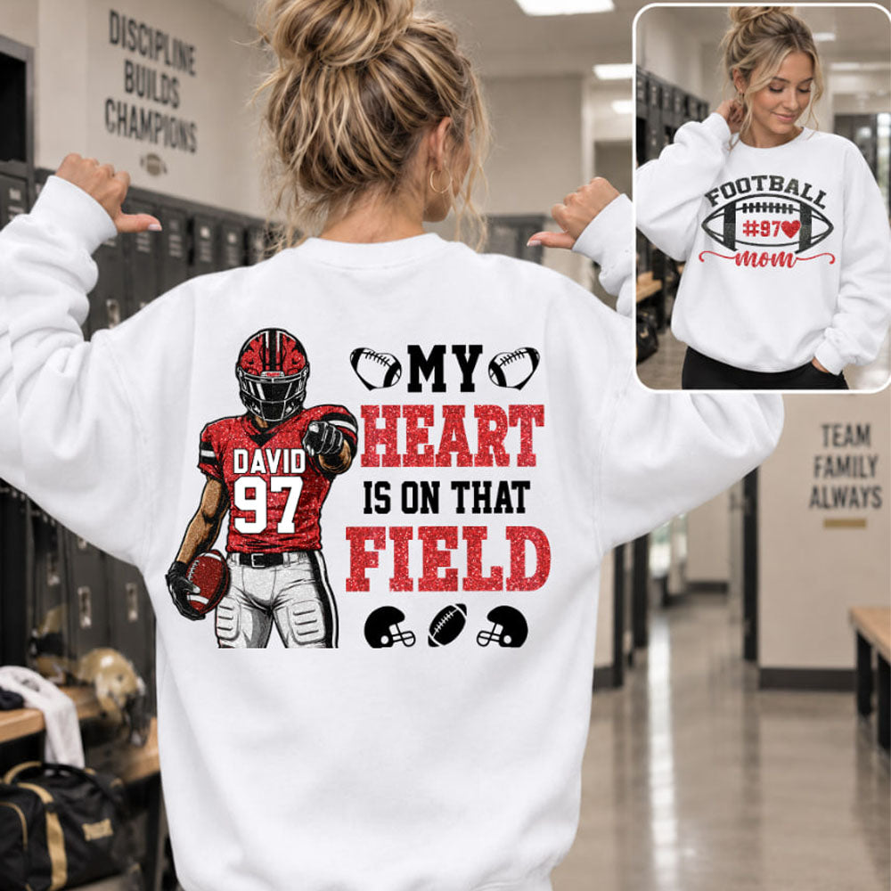 My Heart Is On That Field - Personalized Shirt Fot American Football Lovers Family Gifts NA04 Nh00