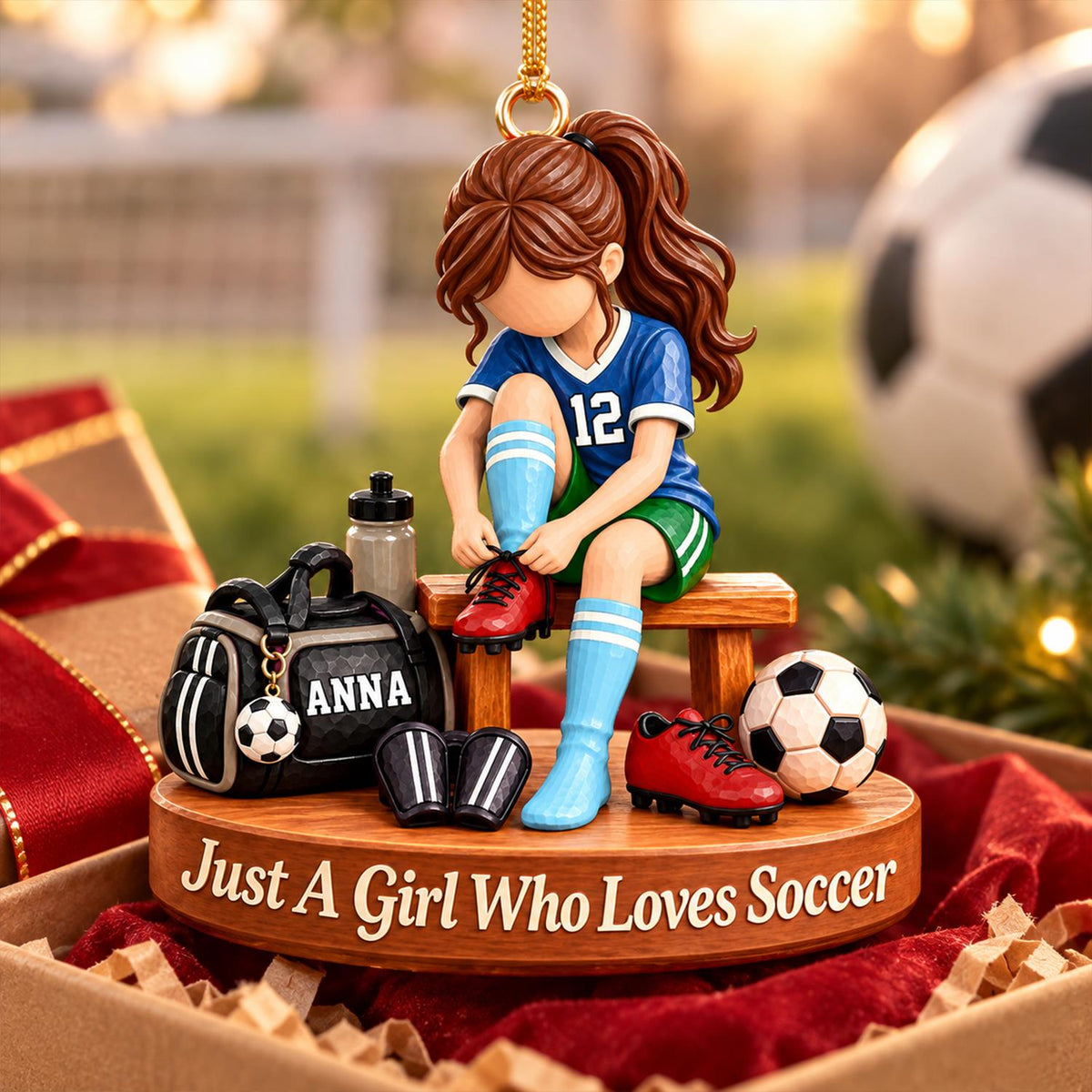 Personalized Soccer Player Ornament, Custom Name Soccer Player Gift Vr2 Hv01