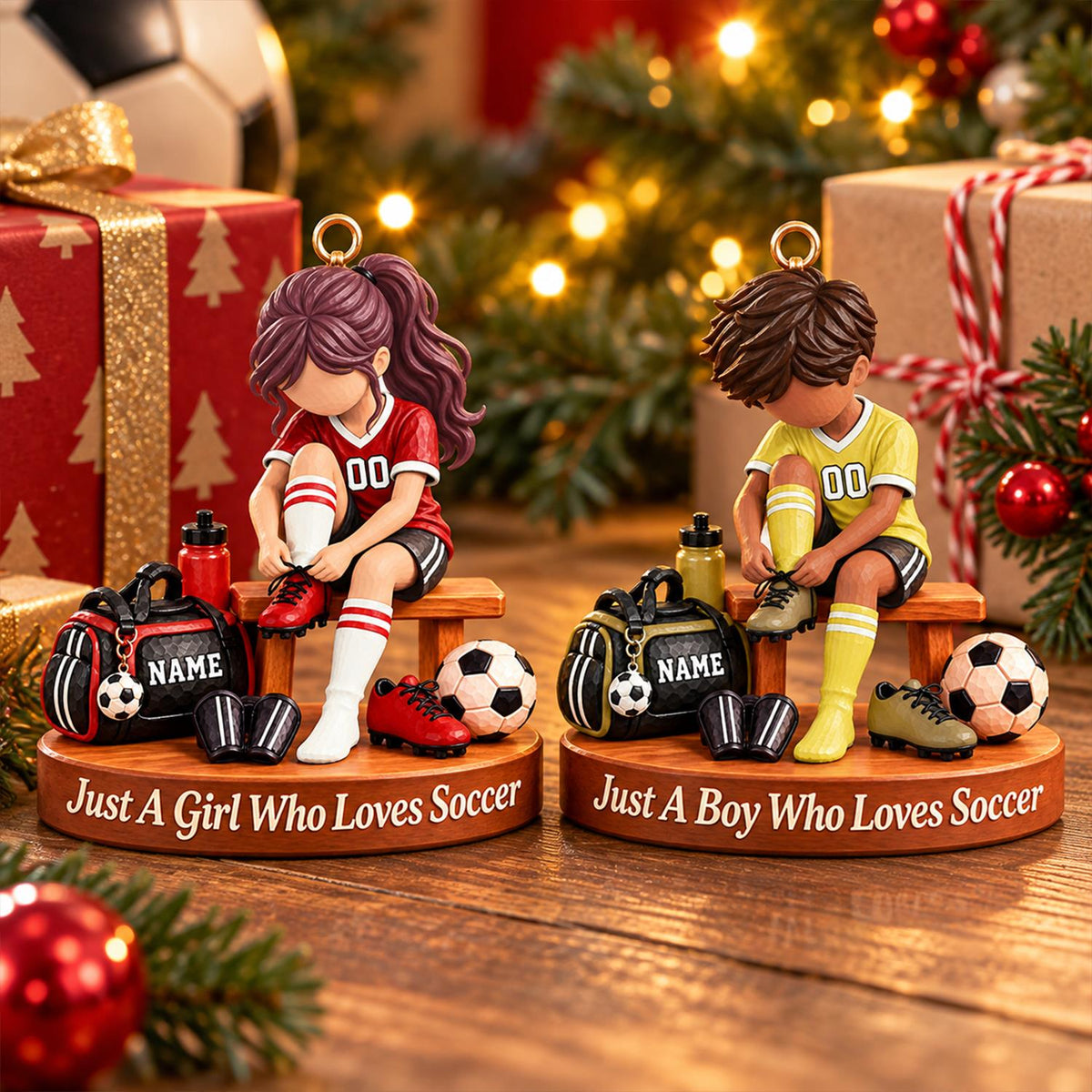 Personalized Soccer Player Ornament, Custom Name Soccer Player Gift Vr2 Hv01