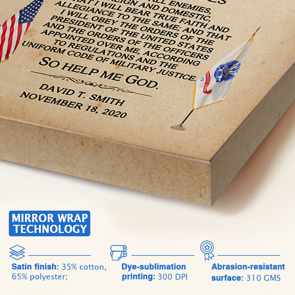 Personalized Canvas And Poster Oath of Enlistment Military Gift For Veteran K1702