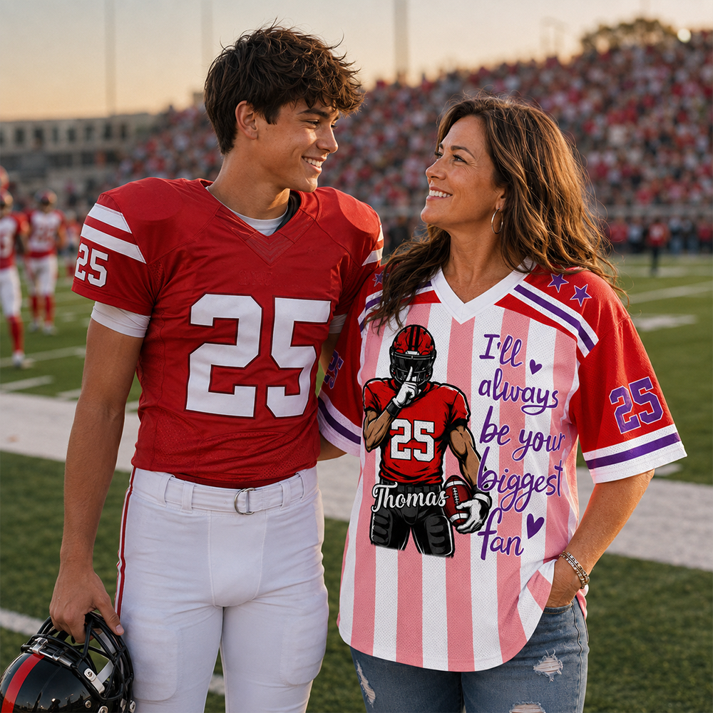 I Will Always Be Your Biggest Fan, Personalized American Football Team Shirt, Football GameDay Custom Shirt MI209 Hv01