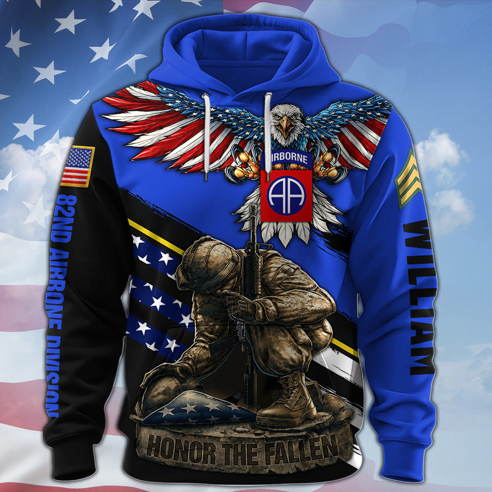 Personalized All Over Print Shirt Eagle America US Veteran Military Shirt United States Custom Military Patches K1702 MT2