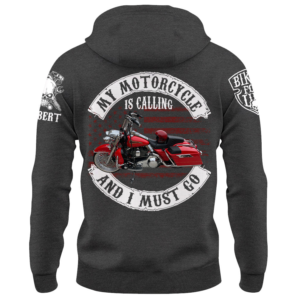 My Motorcycle Is Calling And I Must Go Biker Shirt Personalized Upload Vechicle Photo For Biker K1702 Trhn