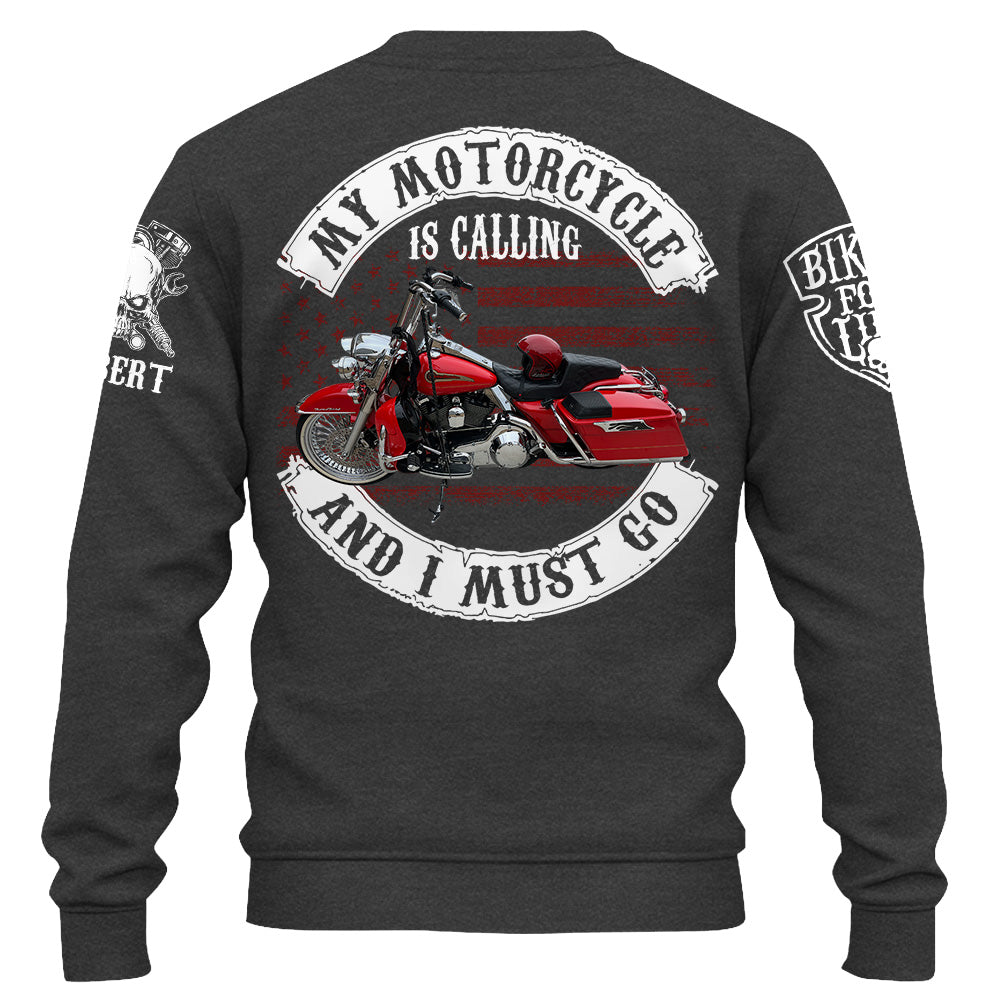 My Motorcycle Is Calling And I Must Go Biker Shirt Personalized Upload Vechicle Photo For Biker K1702 Trhn